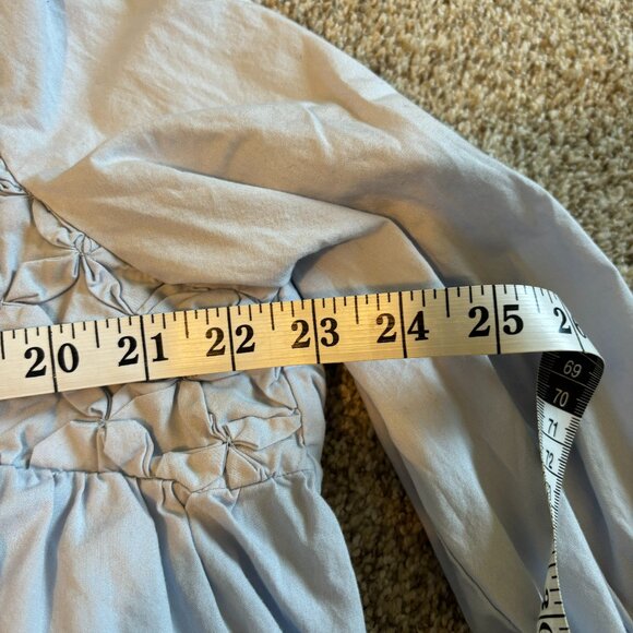 Maeve 3/4 sleeve collared shirt flowy loose light blue size large - Picture 6 of 8